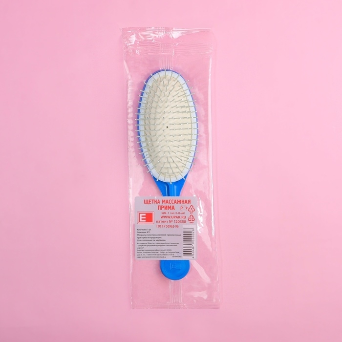 Расчёска массажная, 6 &times; 22 см, цвет МИКС, ЩМ-1, 3-О-АИ