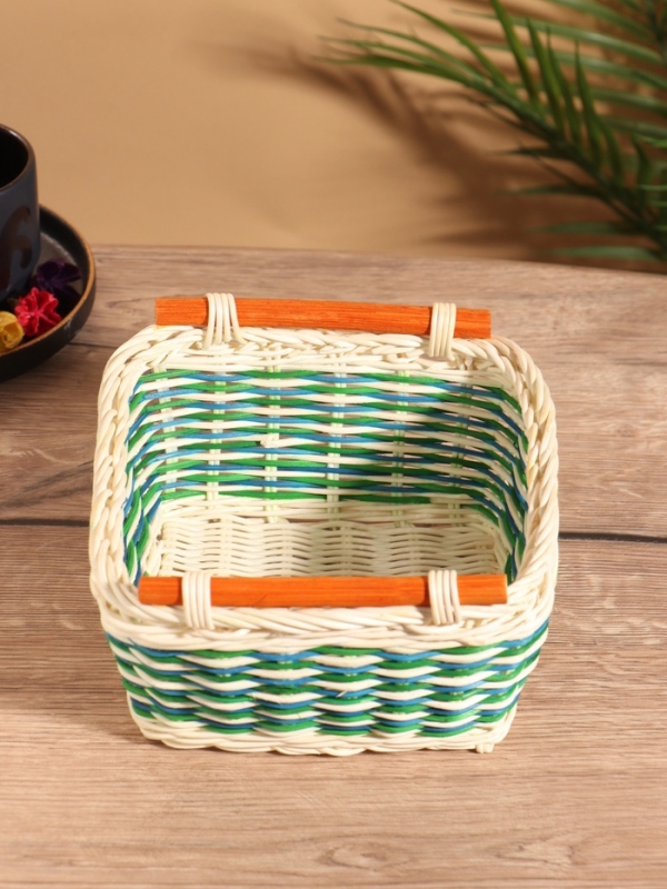 Корзина плетеная 18,5x18.5x10 см, ротанг