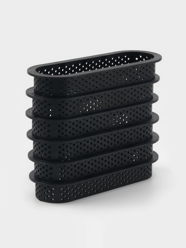 Формы для выпечки перфорированные Доляна &laquo;Овал&raquo;, набор 6 шт, пластик, 14,6&times;5,4&times;2 см, чёрные