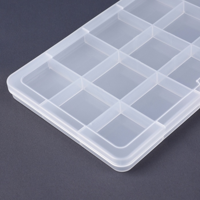 Органайзер для рукоделия, 13 отделений, 21 &times; 12,5 &times; 1,5 см, цвет прозрачный