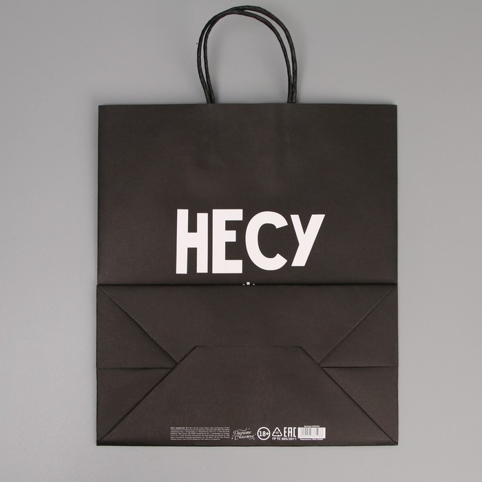 Пакет подарочный крафтовый, упаковка, &laquo;Неси неси&raquo;, 28 х 32 х 15 см