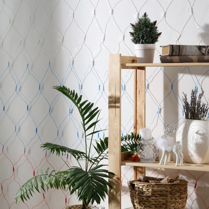 Гирлянда &laquo;Сеть&raquo; 1.6 &times; 1.6 м, IP20, прозрачная нить, 144 LED, свечение &laquo;Флаг России&raquo;, 220 В