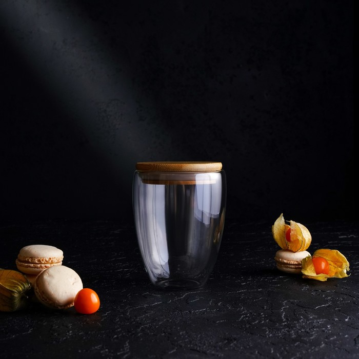 Стакан стеклянный с двойными стенками &laquo;Эко&raquo;, 330 мл, цвет прозрачный