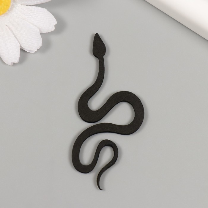 Новогодний декор "Чёрная-Золотая змея" фоамиран, 7 см (Новогодний набор 6 шт)