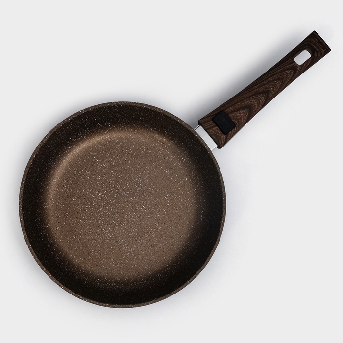 Сковорода Доляна &laquo;Брауни&raquo;, d=24 см, съёмная ручка, стеклянная крышка, антипригарное покрытие, индукция