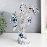 Сувенир от сглаза "Дерево с филинами" серебро 17,5х6,5х23 см