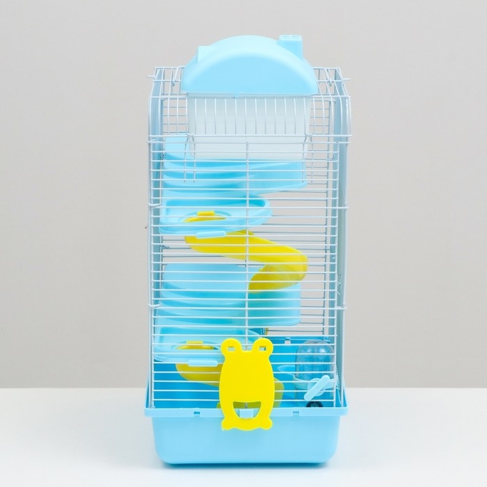 Клетка для мелких грызунов Клетка для мелких грызунов "Пижон", с наполнением, 27 х 21 х 40 см, голубая