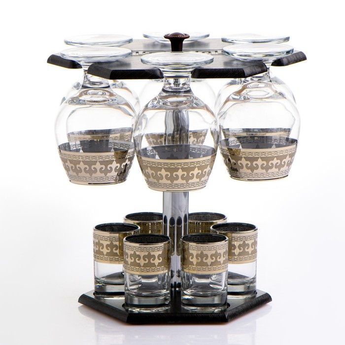 Мини-бар 12 предметов коньяк, византия, темный  350/50 мл