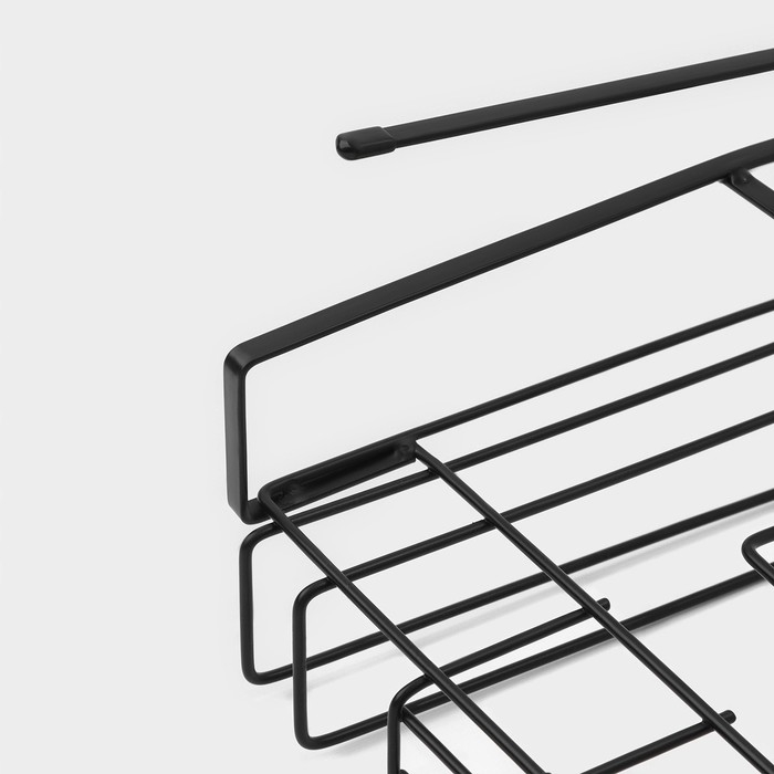 Держатель для кухонных принадлежностей подвесной Доляна, 28,5&times;25,5&times;16 см, цвет чёрный