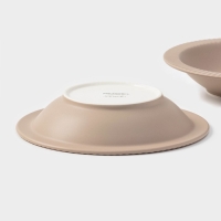 Тарелки Magistro Jarwah Lausanne, 550 мл, 21,3&times;4 см, глубокие, набор 2 шт, фарфор, бежевые