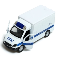 Машина металлическая &laquo;Полиция&raquo;, 1:32, инерционная, световые и звуковые эффекты, русская озвучка, открываются двери, цвет белый