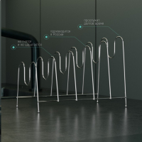 Подставка для крышек на 5 предметов Доляна, 22,5&times;20,5&times;16,5 см, цвет хром