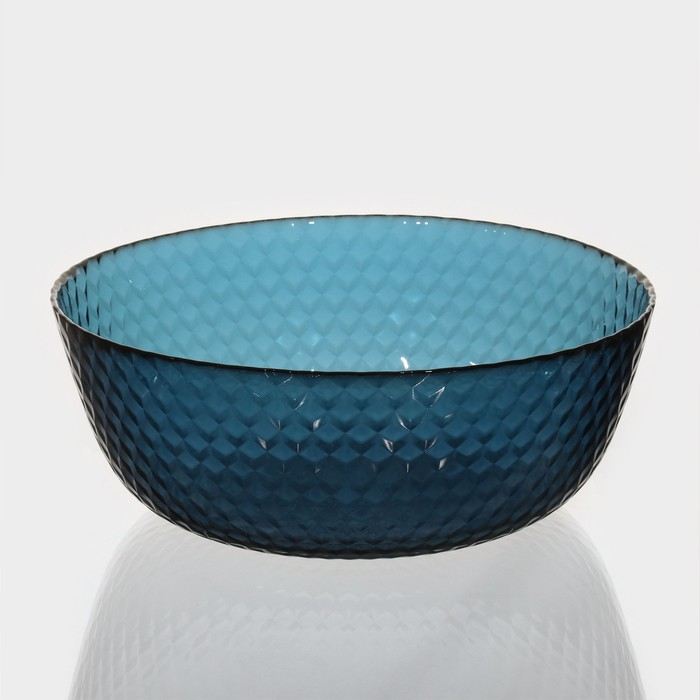 Салатник стеклянный &laquo;Идиллия&raquo;, 2,35 л, d=23 см, цвет лондон топаз