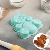 Форма для выпечки Доляна &laquo;Мишка&raquo;, силикон, 17,5&times;15&times;3 см, цвет МИКС