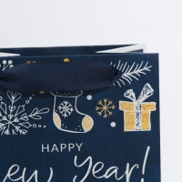 Пакет под бутылку &laquo;Happy New Year&raquo;, 13 х 36 х 10 см, Новый год