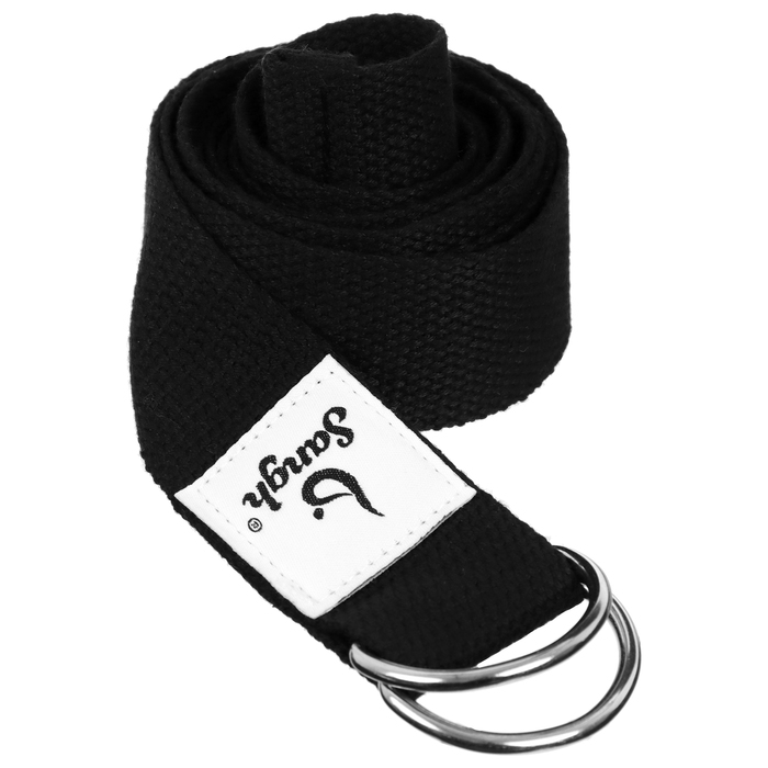 Набор для йоги Sangh: блок, ремень, цвет чёрный