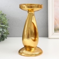 Подсвеник полистоун на 1 свечу "Капля" золото 10,5х10,5х20,5 см