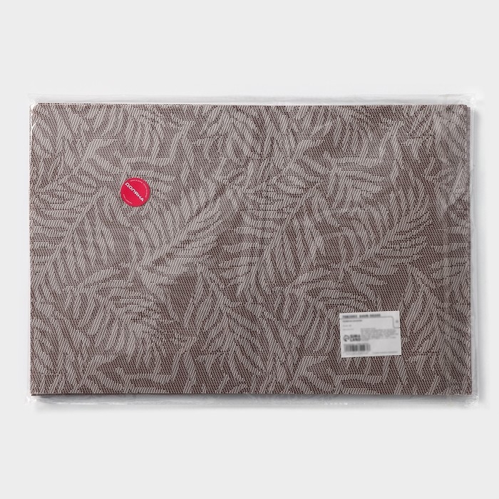 Салфетка сервировочная на стол Доляна &laquo;Тропические листья&raquo;, 45&times;30 см, цвет бежевый