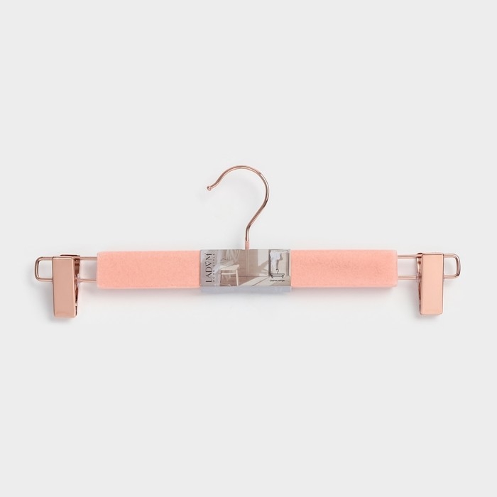 Вешалка для брюк и юбок LaDо́m Rose Gold, 33&times;3&times;12 см, покрытие вельвет, цвет розовый