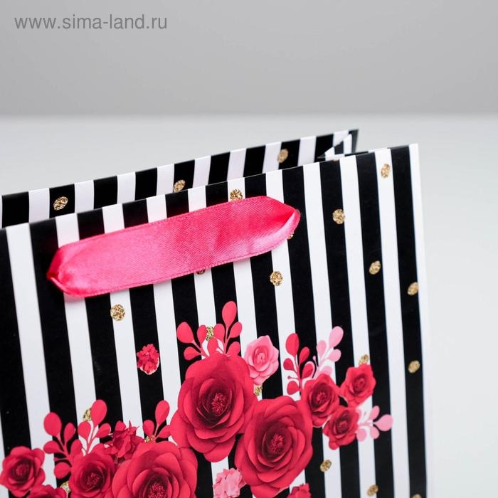 Пакет подарочный ламинированный, упаковка, &laquo;Gifts&raquo;, 22 х 17,5 х 8 см