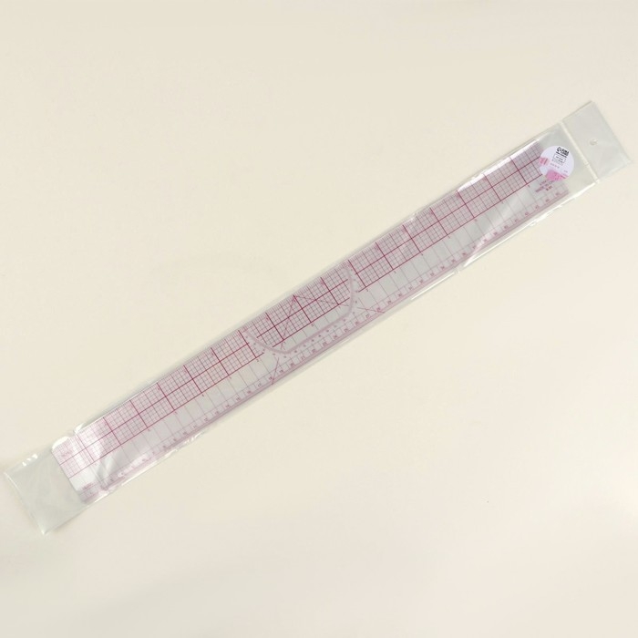 Линейка для квилтинга и пэчворка, 45 &times; 5 см, толщина 0,5 мм, цвет прозрачный