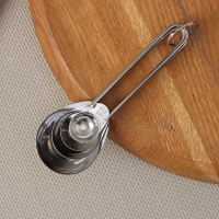 Набор мерных ложек Доляна &laquo;Металлик&raquo;, 4 шт: 1,25/2,5/5/15 мл, цвет серебристый