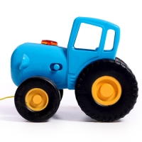 Музыкальная каталка детская на верёвке &laquo;Синий трактор&raquo;, 20 песен, стихов звуков, свет