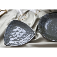 Тарелка керамическая &laquo;Стоун&raquo;, 21.5 см, цвет темно-серый