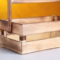 Кашпо деревянное 24.5&times;13.5&times;9 см "Двушка Лайт", двухреечное, обжиг Дарим Красиво