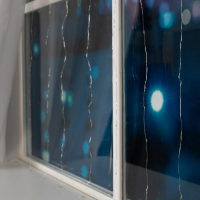 Гирлянда &laquo;Занавес&raquo; 1 &times; 1 м роса, IP20, серебристая нить, 100 LED, свечение мульти, 12 В