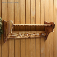 Полка вешалка большая, обожжённая, 6 крючков, 72&times;23&times;17 см