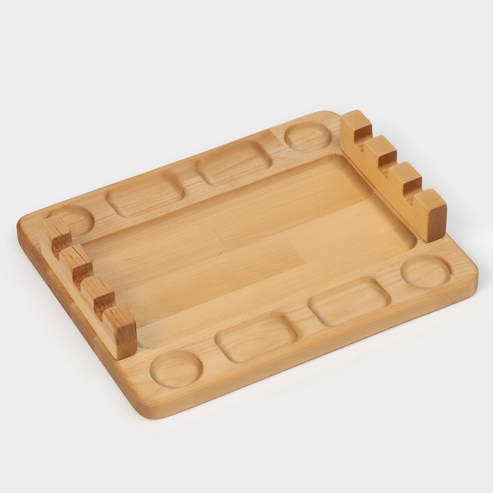 Доска для подачи шашлыка Adelica &laquo;3 шампура&raquo;, 30&times;24&times;1,8 см, массив берёзы