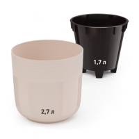 Кашпо для цветов со вставкой &laquo;Линель&raquo;, 2,7 л, d=16 см, h=16 см, цвет бежевый