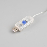 Гирлянда &laquo;Занавес&raquo; 2.8 &times; 3 м роса на крючках, с пультом, IP20, серебристая нить, 300 LED, свечение аквамарин, 8 режимов, USB