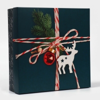 Коробка новогодняя складная &laquo;Новогодняя посылка&raquo;, 26 х 26 х 8 см, Новый год