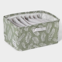 Органайзер для хранения белья Доляна Leaves, 9 ячеек, 25&times;33&times;16 см, цвет зелёный