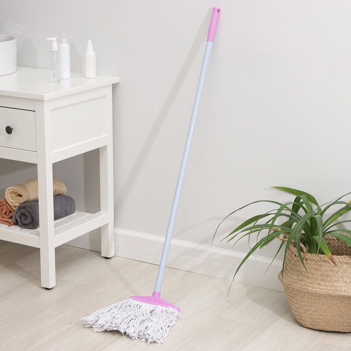 Швабра для мытья пола Доляна &laquo;Веревочная плоская&raquo;, насадка 23 см, металлическая ручка 118 см, цвет МИКС