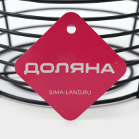 Фруктовница Доляна, 19,5&times;19,5&times;13 см, цвет чёрный