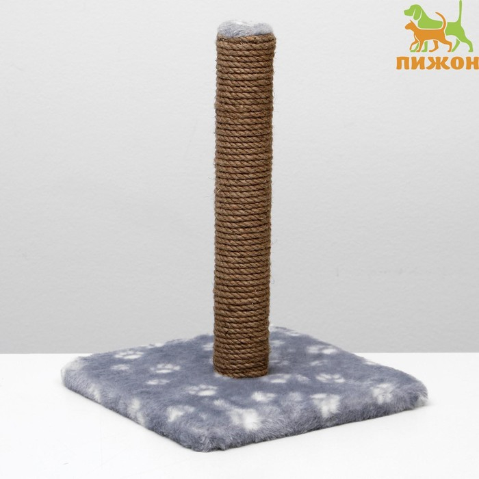 Когтеточка Когтеточка "Радость" на подставке, 30 х 30 х 40 см, джут, серая с лапками