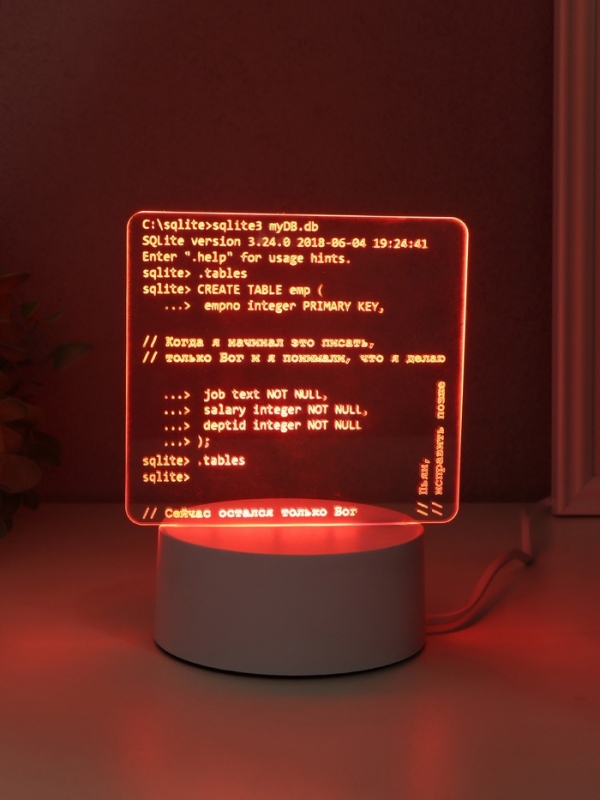 Светильник "Компьютерный код" LED RGB от сети RISALUX 9,5х15х16 см