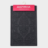 Коврик влаговпитывающий придверный без окантовки Доляна &laquo;Восточная сказка&raquo;, 40&times;60 см, цвет серый