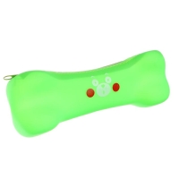 Пенал школьный "Кость" на молнии, силиконовый, салатовый