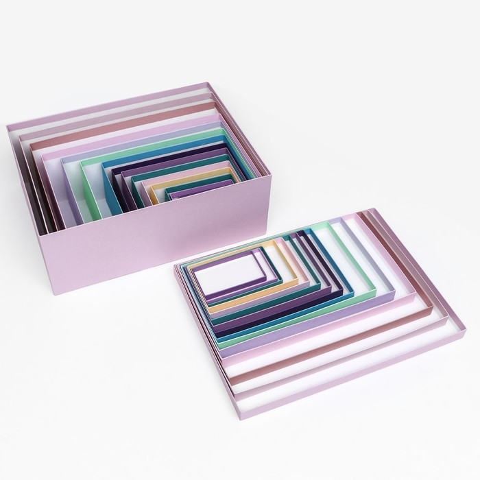 Набор прямоугольных коробок 15в1 Набор прямоугольных коробок 15в1 "Лаванда" 47,5 х 36 х 17,5- 13 х 8 х 4,5 см