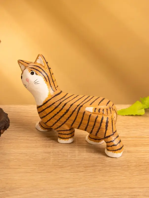 Сувенир &laquo;Полосатая кошка&raquo;, 11&times;3&times;9 см, дерево, МИКС