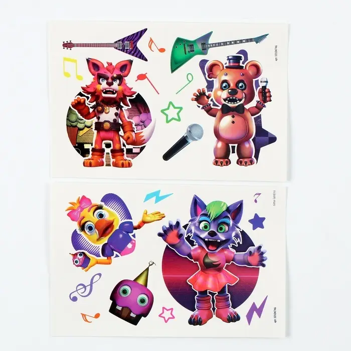 Переводные татуировки детские &laquo;Звери игрушки&raquo;, 2 листа, тату &mdash; 20 шт.