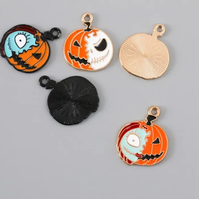 Декор для творчества металл "Тыква/лицо" эмаль МИКС 2,6х2 см