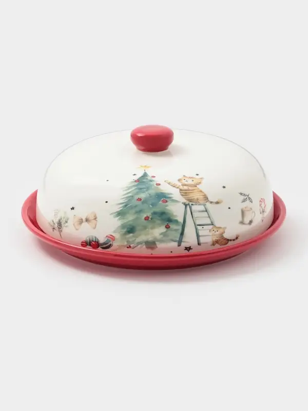 Блинница новогодняя Доляна &laquo;Волшебный праздник&raquo;, 23.5&times;9.7 см, доломит, белая