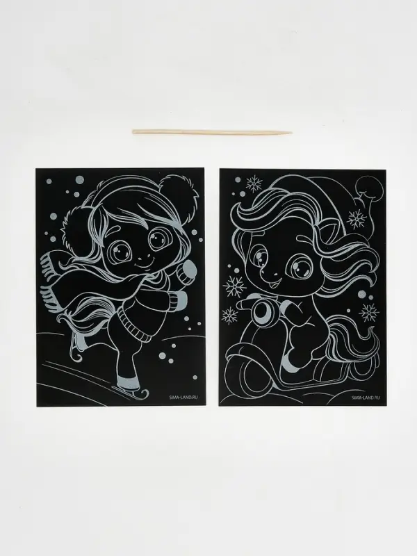 Набор гравюр &laquo;Волшебное время&raquo; А6, 2 шт.