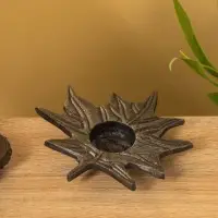 Подсвечник для чайной свечи "Кленовый лист" алюминий 14х14х2 см