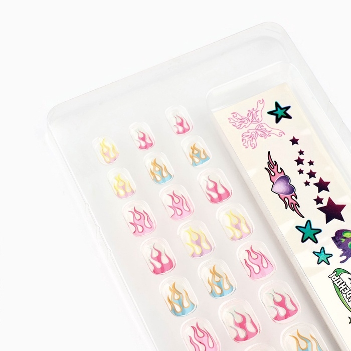 Накладные ногти детские с татуировками &laquo;Будь красоткой&raquo;, 24 шт